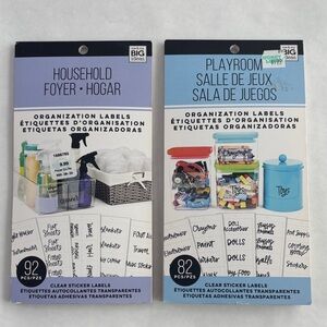 The Happy Planner Household and Playroom Label Set - Black and White set of 2